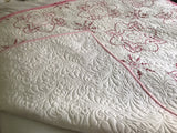 Vintage Pink Embroidery Quilt